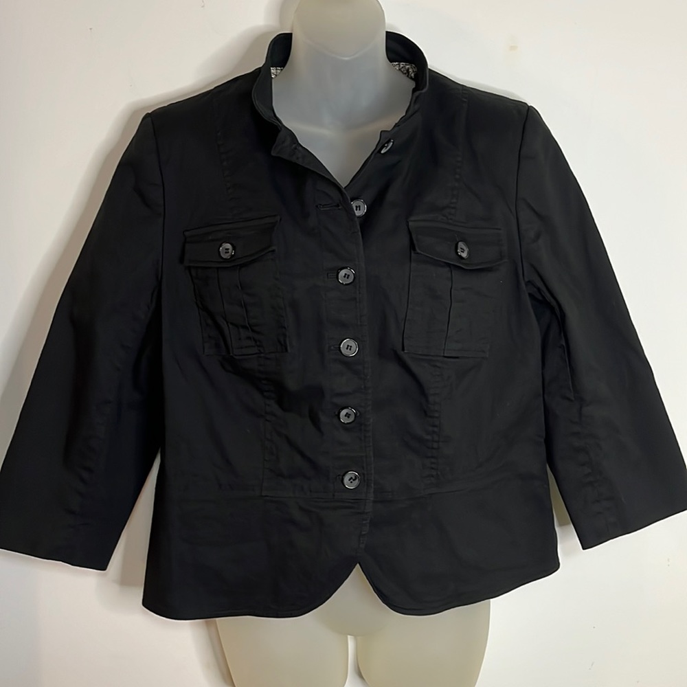 Apostrophe Black Lined 3/4 Sleeve Sport Jacket 16️